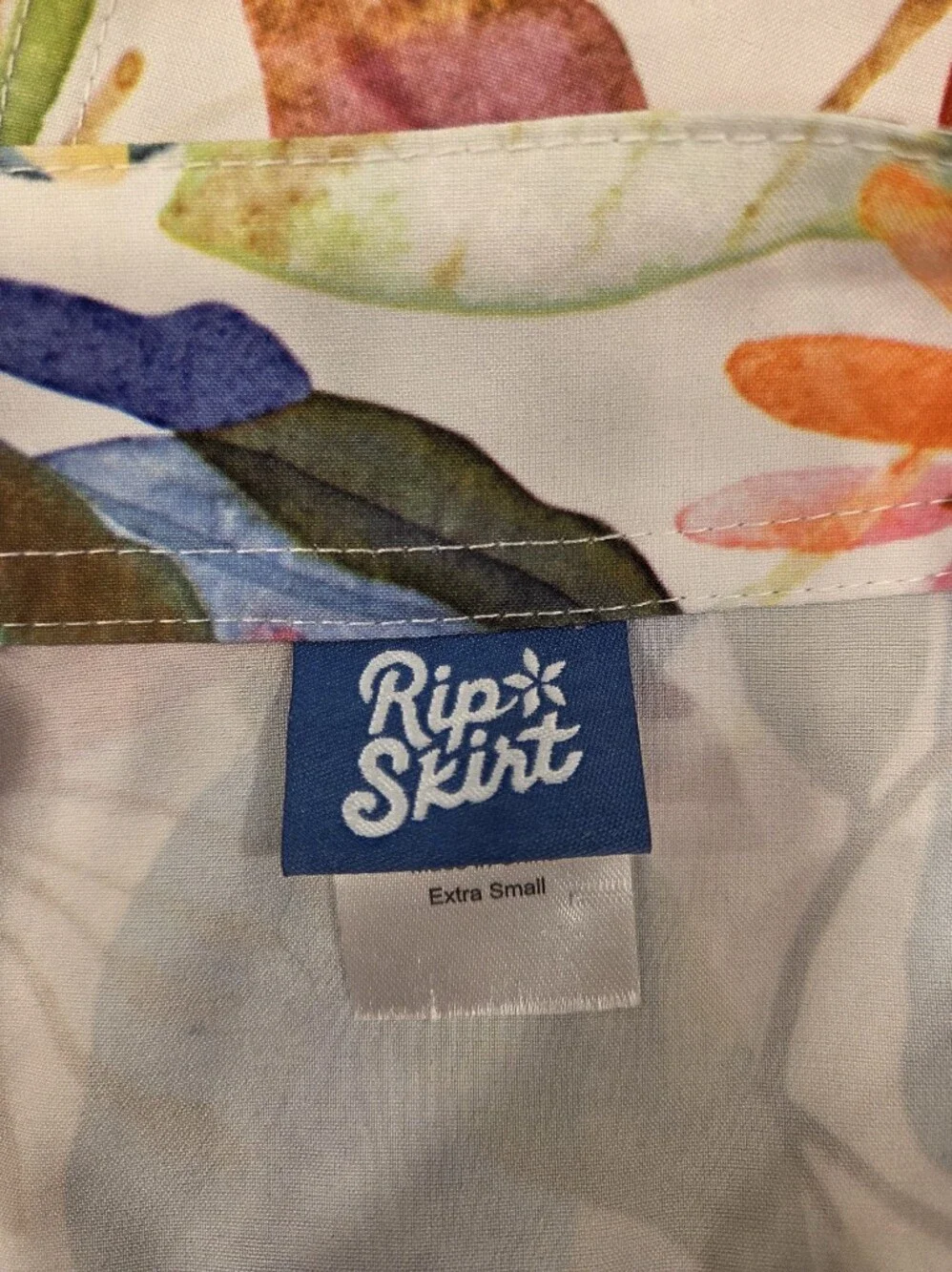 Ripskirt Hawaii Wildflower Watercolor Wrap Mini Skirt Extra Small